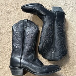 Ariat Black Leather Cowboy Boots